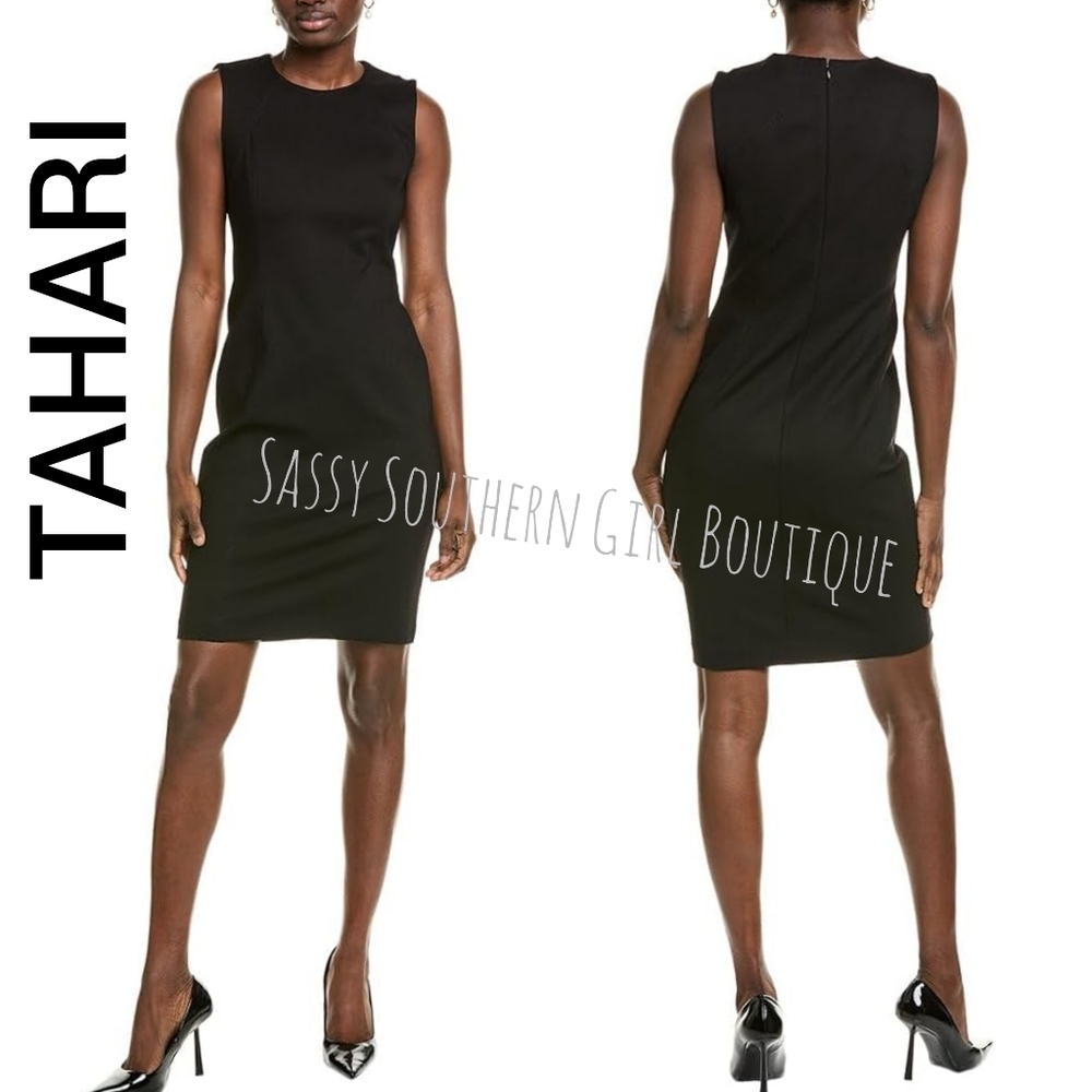 🆕⭐Tahari Black Simple Sheath Dress